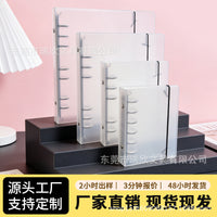 Frosted PP Binder Cover for A4 A5 A6 A7 6/9-Hole Loose-Leaf Notebooks with Elastic Band
