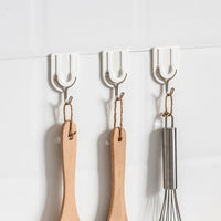 Zhenxin 7752 Self-Adhesive Wall Hooks, 3-Pack, Strong Plastic Hangers for Home and Supermarket