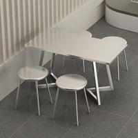 Industrial Stainless Steel Dining Table for Cafes and Restaurants, V-Leg Design