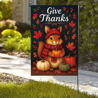 2025 New Thanksgiving Garden Flag Squirrel Pumpkin Autumn Print Outdoor Yard Decorative Creative Flag Cloth