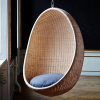 Outdoor Egg-Shaped PE Rattan Wicker Hanging Chair Swing for Balcony Patio Indoor