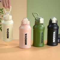 Large Capacity Stainless Steel Outdoor Sports Water Bottle with Straw, Insulated