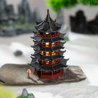 Light-Up Pagoda Model for Bonsai Rockery Micro Landscape Decoration