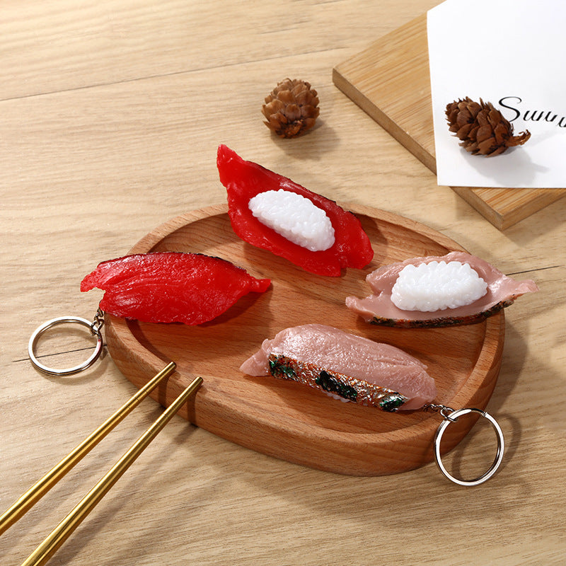 Realistic Sushi Food Model Keychain Pendant for Bags and Educational Play