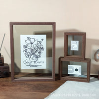 Double-Sided Transparent Glass Photo Frame for Displaying Pictures, Specimens, and Artwork