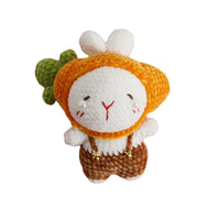 Hand-Knitted Fruit Bunny Doll Keychain Charm