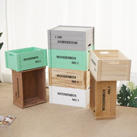 Wooden Storage Crate Decorative Display Box for Supermarket Fruit and Home Organization