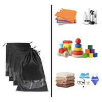 Drawstring Shoe Storage Bags, Transparent Dustproof Travel Organizer