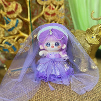 20cm Cotton Doll Purple Gown Outfit - Handmade Original Design