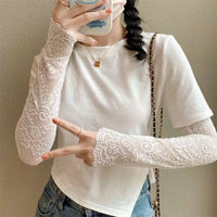 Women's UV Protection Ice Silk Lace Arm Sleeves for Summer