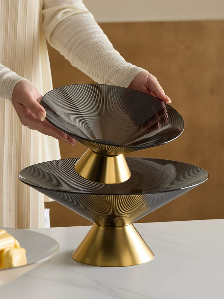 Modern Luxury Fruit Drain Basket for Home, Living Room, Bar, Hotel - Creative Candy Snack Dish