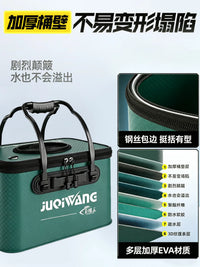 Thickened EVA Foldable Double-Layer Waterproof Fish Bucket with Handle