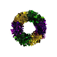 Mardi Gras Wreath Door Hanging Decoration 18-inch for Indoor Outdoor Festival Decor