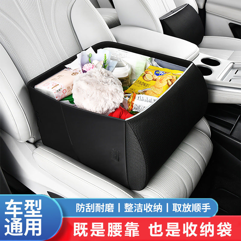 Car Seat Back Organizer and Lumbar Support Cushion 2-in-1