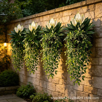 Artificial Mandevilla Potted Hanging Vine for Indoor Wall Decor