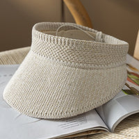 Foldable Linen Sun Visor Hat for Women, Wide Brim UV Protection Outdoor Beach Cap