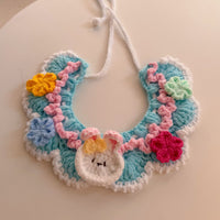 Colorful Knitted Pet Scarf Collar for Cats and Dogs - Bee Bib Design