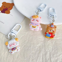 Cute Animal Food Play Keychain for Backpacks and Gifts