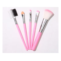 5-Piece Portable Makeup Brush Set for Foundation, Blush, Concealer, and Eyeshadow