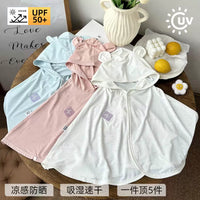 UPF50+ Kids' Breathable Ice Silk Sun Protection Cape Jacket for Summer