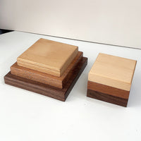 Wooden Display Base for Center Console, Round Walnut or Square Desktop Ornament Stand