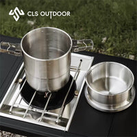 Outdoor 304 Stainless Steel Camping Cookware Set Portable Multi-functional Cooking Pot