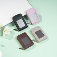 Accordion Card Holder Wallet with Multiple Card Slots and Zippered Coin Pocket