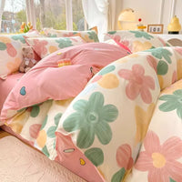 Duvet Cover Washed Cotton Printed Single Twin Full Queen Size