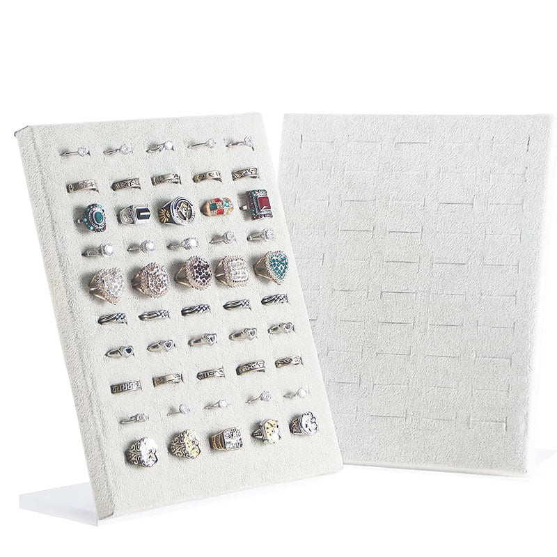 50-Slot Velvet Ring Display Stand Jewelry Holder
