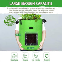 Felt Non-Woven Fabric Plant Grow Bag with Flap Window for Potatoes Tomatoes