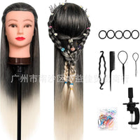 Mannequin Head for Hair Styling and Training, 100% Synthetic Fiber