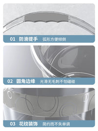 Transparent Thickened Plastic Bucket with Handle for Home, Dorm, Laundry, and Bath