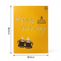 Happy 50th Birthday Pop-Up 3D Greeting Card with Envelope, DIY Birthday Number, Musical Light-Up Card for Friends
