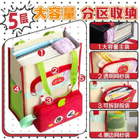 Cute Cartoon Student Tote Bag for Tutoring and Document Storage