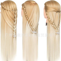 Mannequin Head for Hair Styling and Training, 100% Synthetic Fiber
