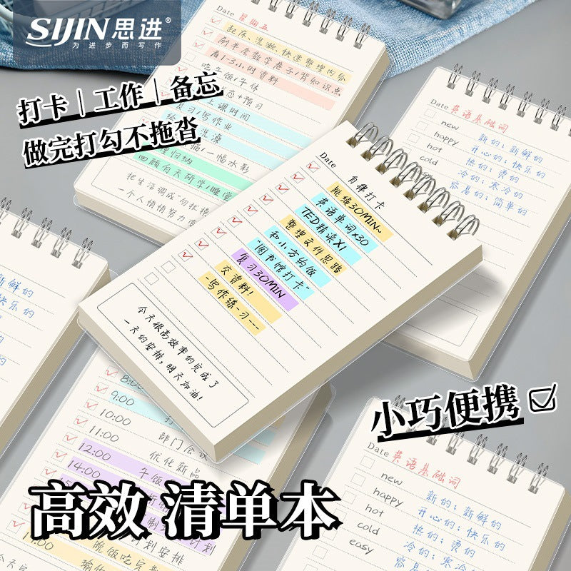 ToDolist A6 Daily Planner Notebook, 60 Sheets, Portable Productivity Checklist Journal for Students