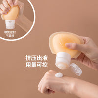 Silicone Travel Bottles for Shampoo Lotion Toiletries - Squeezable Refillable Containers