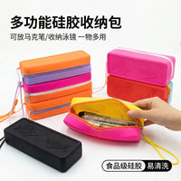 Silicone Swim Goggles Case with Drainage Holes, Multi-functional Pencil Pouch, Anti-scratch Waterproof Travel Storage Box