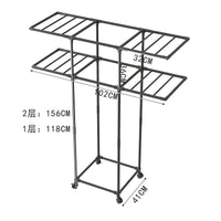 Portable Garment Rack with Storage Shelves - Multi-functional Clothes Organizer for Bedroom & Balcony