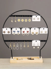 Minimalist Iron Art Earring Holder Stand for Studs and Dangles, Jewelry Display Organizer for Booths and Retail