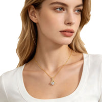 Zirconia Pave Herringbone Pendant Necklace for Women