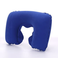 Inflatable Flocked U-Shaped Travel Neck Pillow for Outdoor and Aviation Use