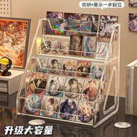 Acrylic Display Stand Tiered Desktop Organizer for Badges Pins Figurines Collectibles