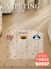 Soft PVC Entrance Mat Cartoon Translucent Non-Slip Washable Doormat for Indoor Arched Entryways