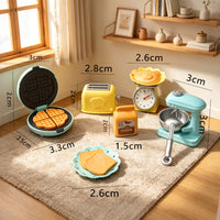 Dollhouse Miniature Toaster and Mixer Set for Pretend Play Kitchen