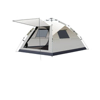 Portable Pop-Up Camping Tent with Integrated Tarp for Outdoor Overnight Stays