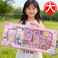 Girls' DIY Educational Craft Kit with Quicksand Glitter, Cream Glue, and Quiet Book Activities