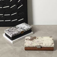 Nordic Modern Leather & Fur Patchwork Jewelry Storage Box