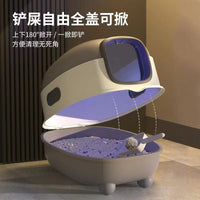 Large UV Sterilizing Enclosed Cat Litter Box with Odor Control and Splash Prevention