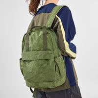 Waterproof Nylon Plaid Foldable Lightweight Travel Backpack Tote Bag